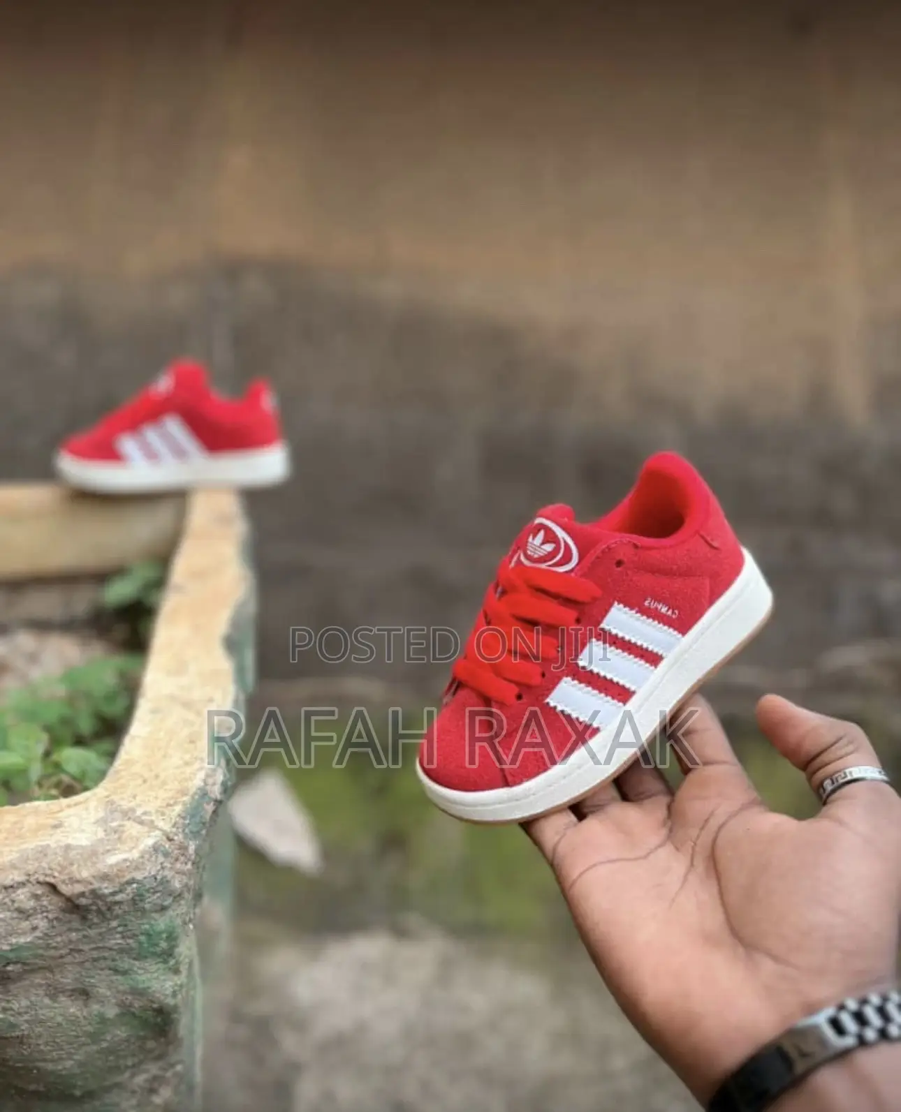 Original Kid’S Red/White Suede Adidas Campus Kid’S Sneakers