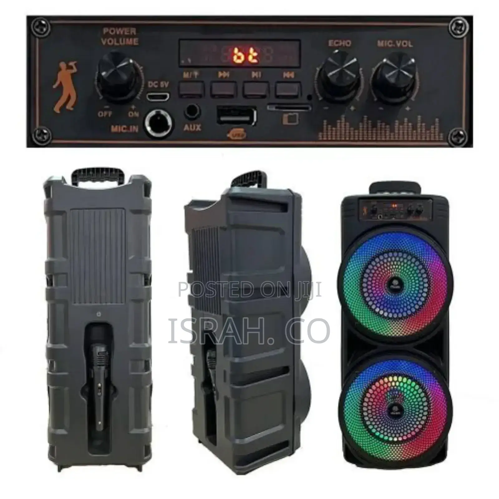 Subwoofer Dual for 8.5 Inches and 20w RGB Lights Tf Card
