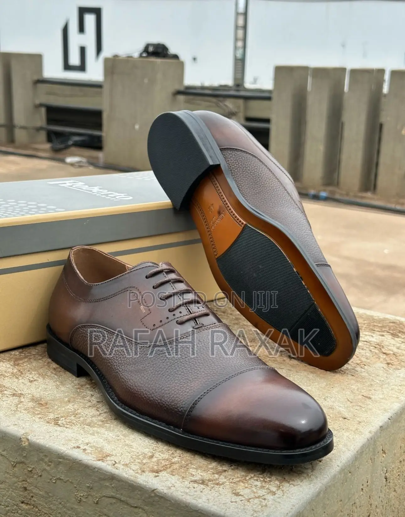 Original Coffee Brown Ambrogio Italian Lace Up Gentle Shoes