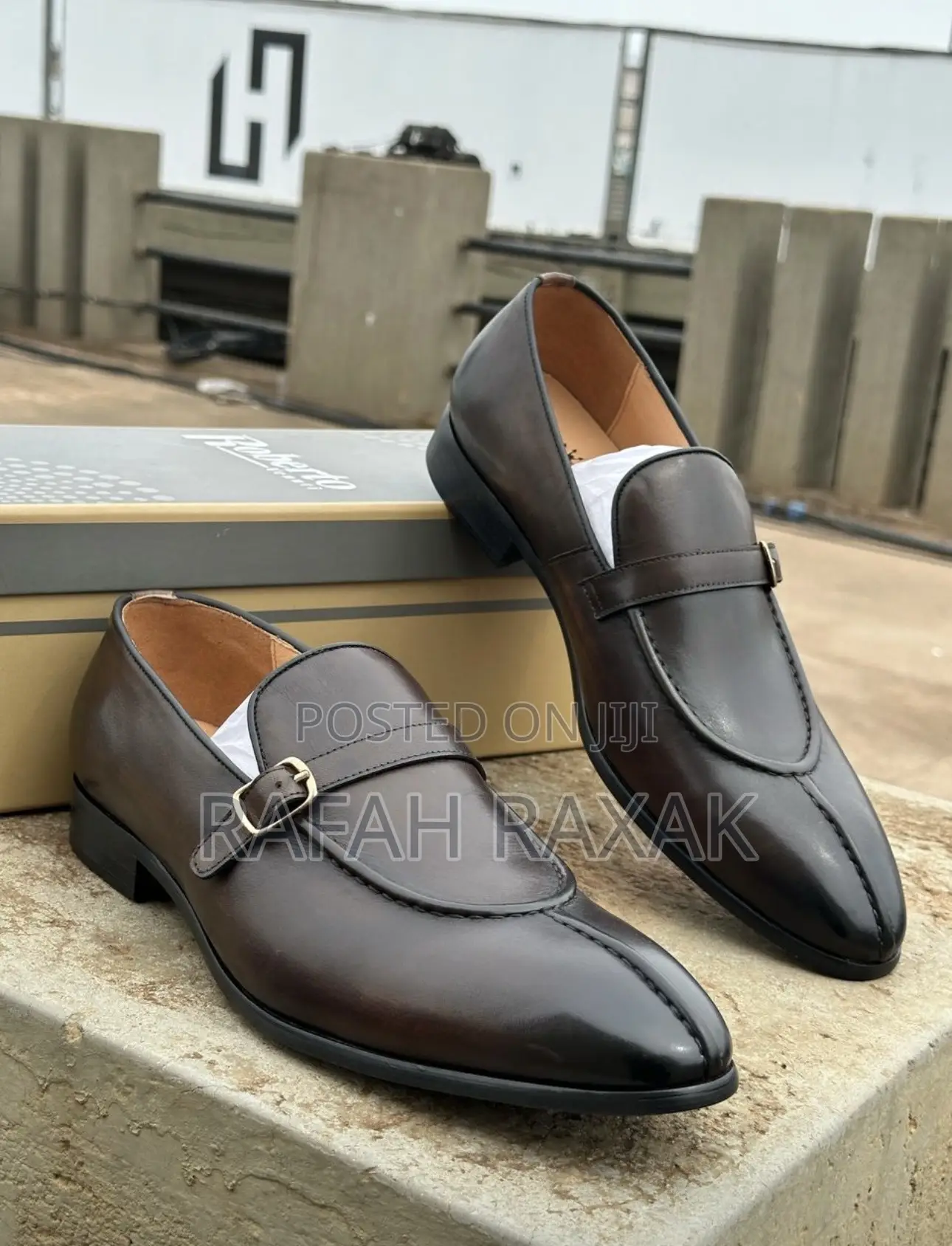 Original Ambrogio Italian Monk Strap Point Gentle Loafers