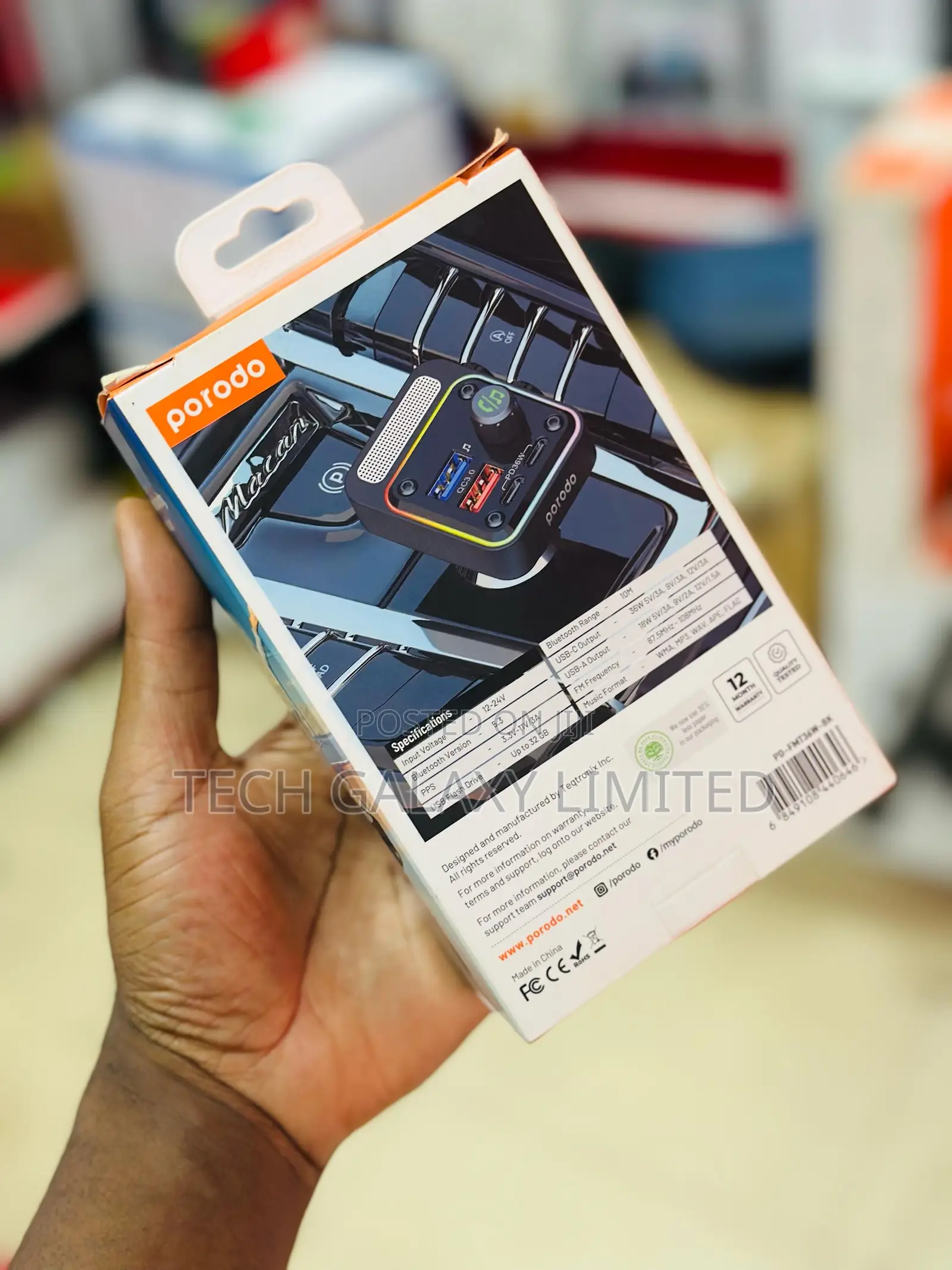 Porodo Quick-Charge Porodo Pd 36w Fm Car Transmitter Charger