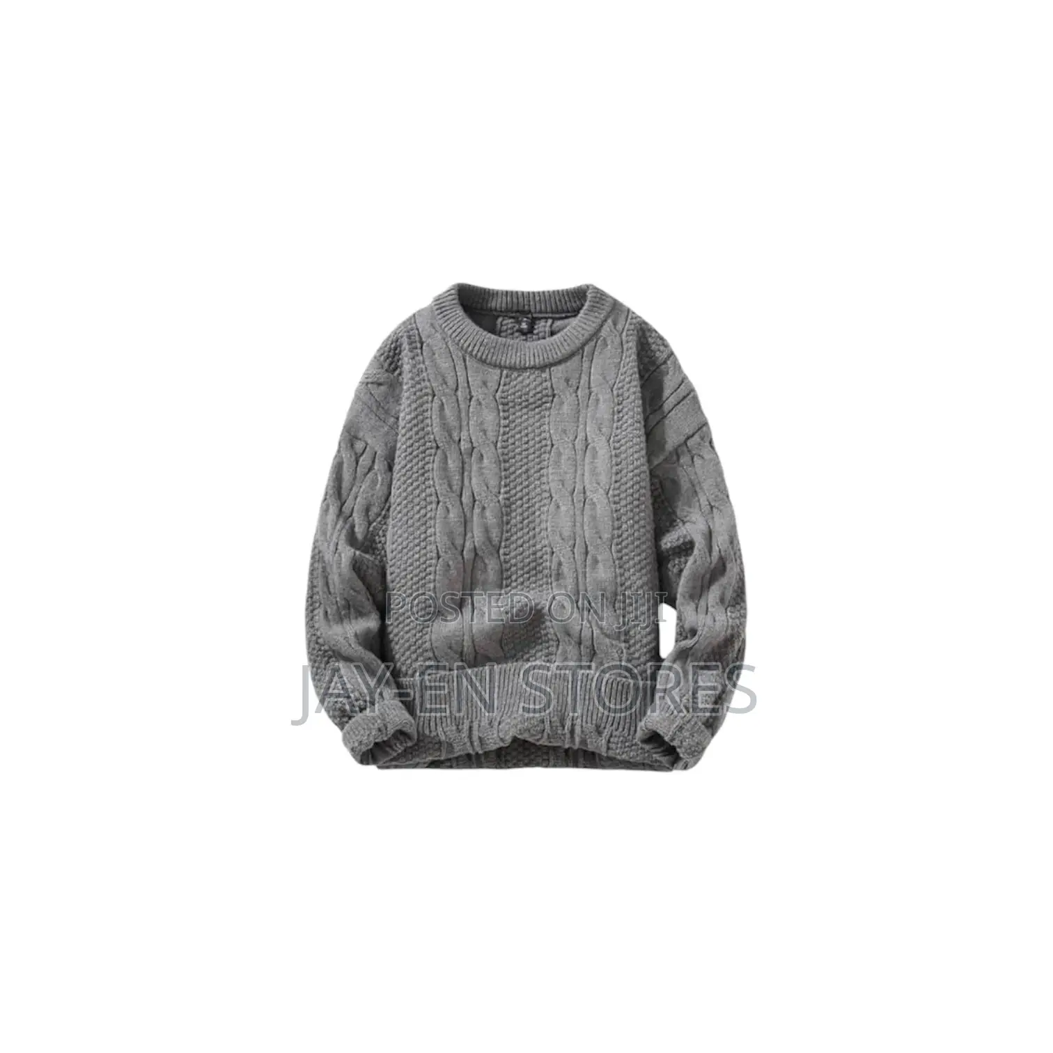 Plain Grey Round Neck Sweater