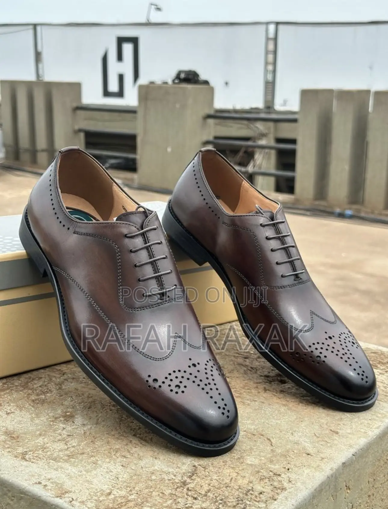 Original Dark Tan Ambrogio Italian Gentle Lace Up Oxfords
