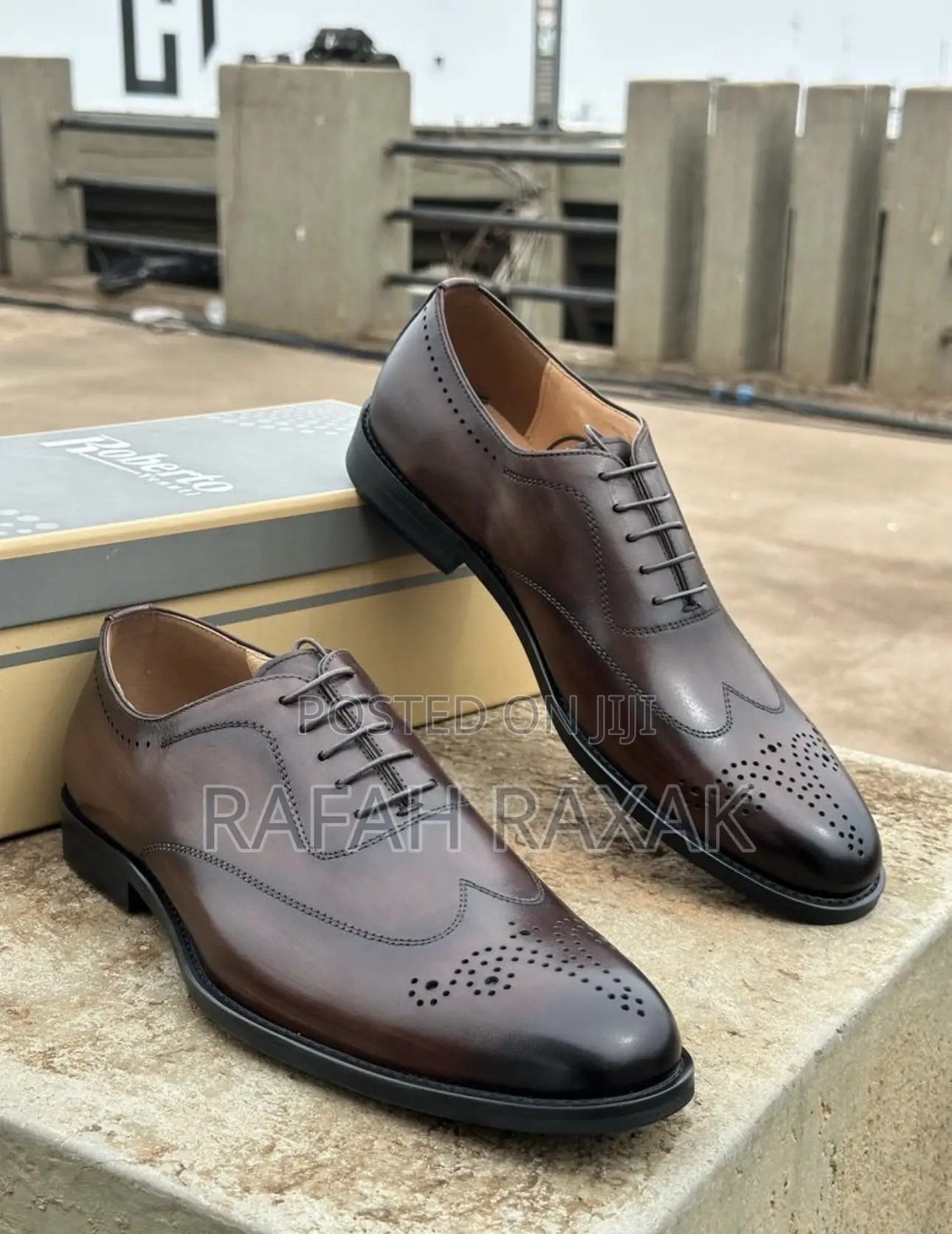 Original Dark Tan Ambrogio Italian Gentle Lace Up Oxfords