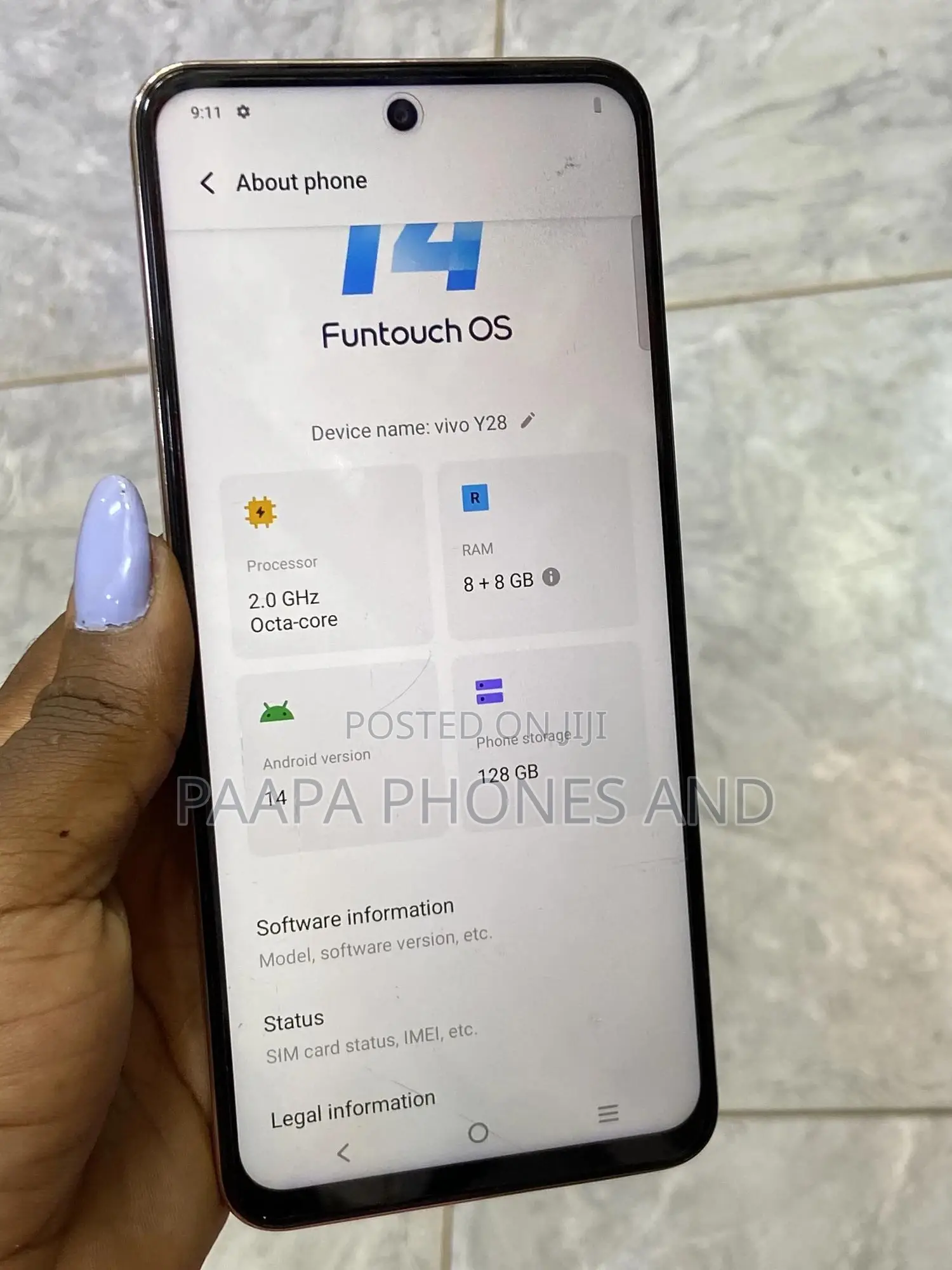 Vivo Y28 8 GB Rose Gold