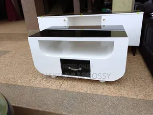 Curved Center Table With Black Glass