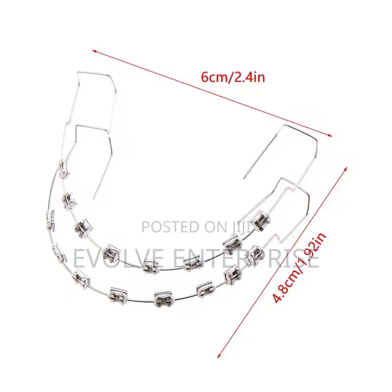 1pair Colorful Temporary Tooth Braces With Metal Wires