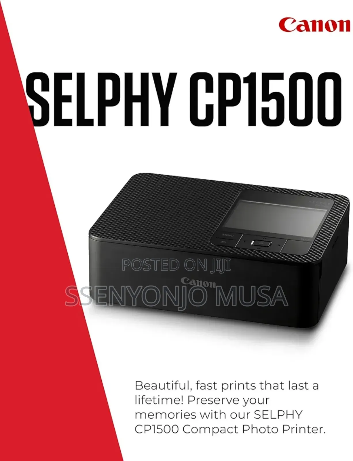 Canon Selphy Cp1500 Portable Photo Printer - Black