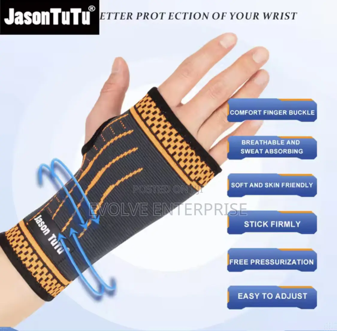 1 PCS Sports Wrist Compression Sleeves Hand Support Brace