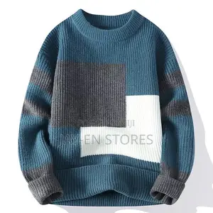 White, Blue and Grey Sweater