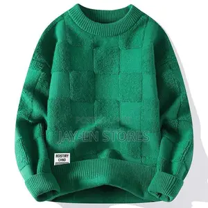 Plain Green Round Neck Sweater
