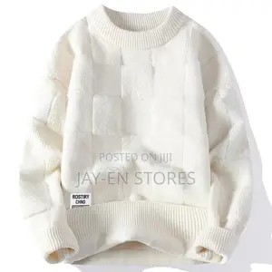 Plain White Round Neck Sweater