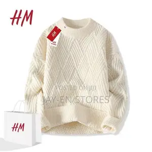 Plain White Round Neck Sweater