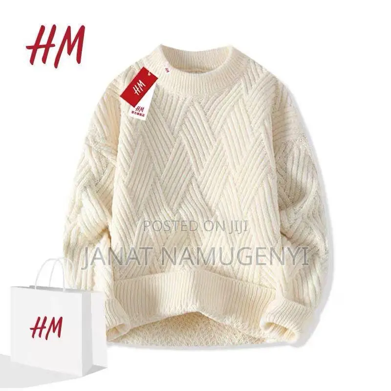 Plain White Round Neck Sweater
