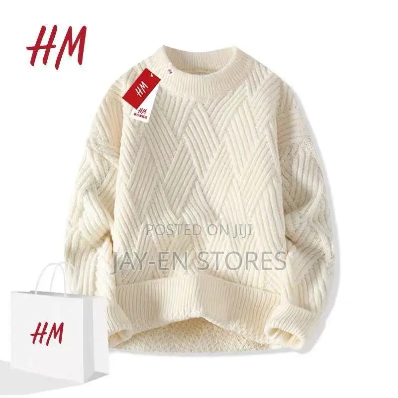 Plain White Round Neck Sweater