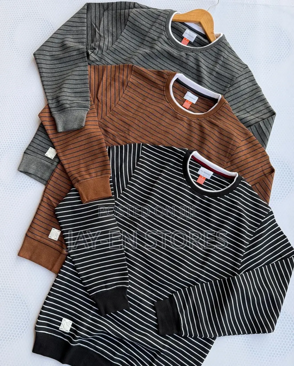 Long Sleeved Stripped Heavy Tshirts