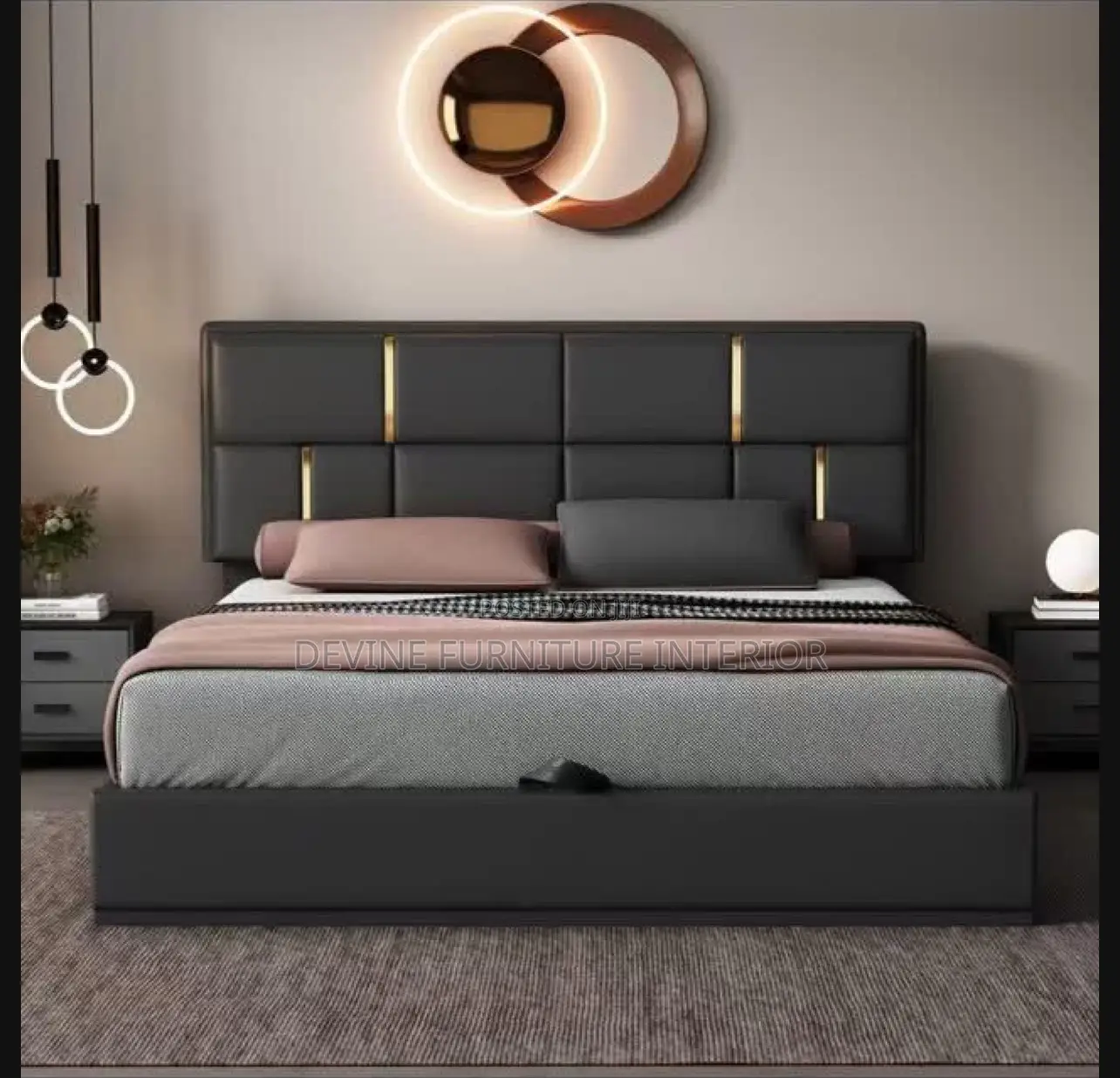 6x6 Bed in Leather
