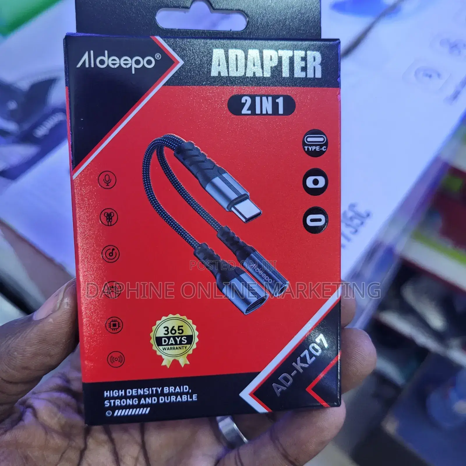 3.5mm Jack Pin Splitter to Usb Type-C Adapter