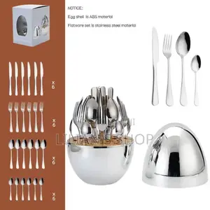 24pcs Golden/Silver Egg-Shaped Cutlery Holder