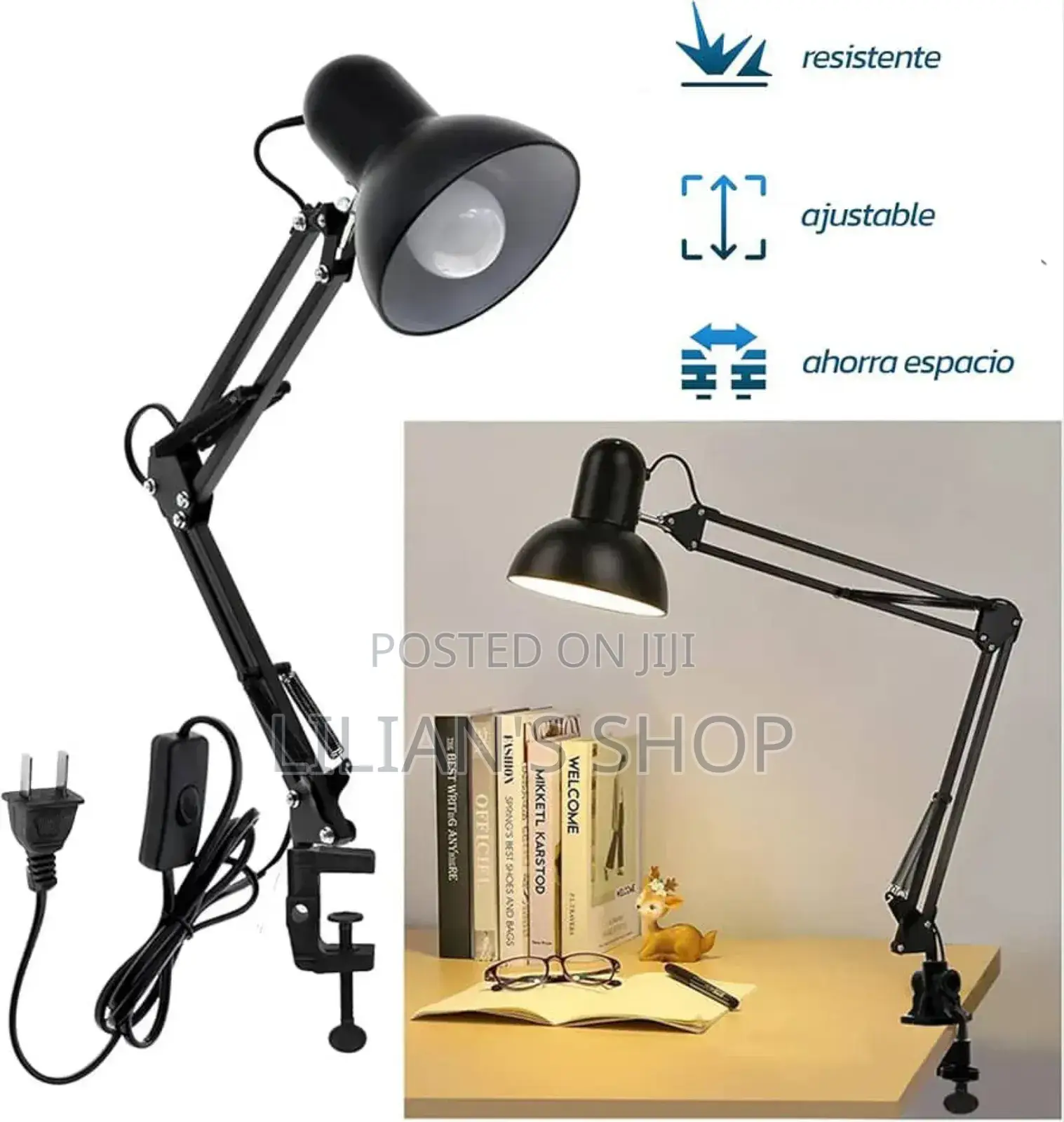 Multi-Joint Desk Lamp With Metal Clamp Base