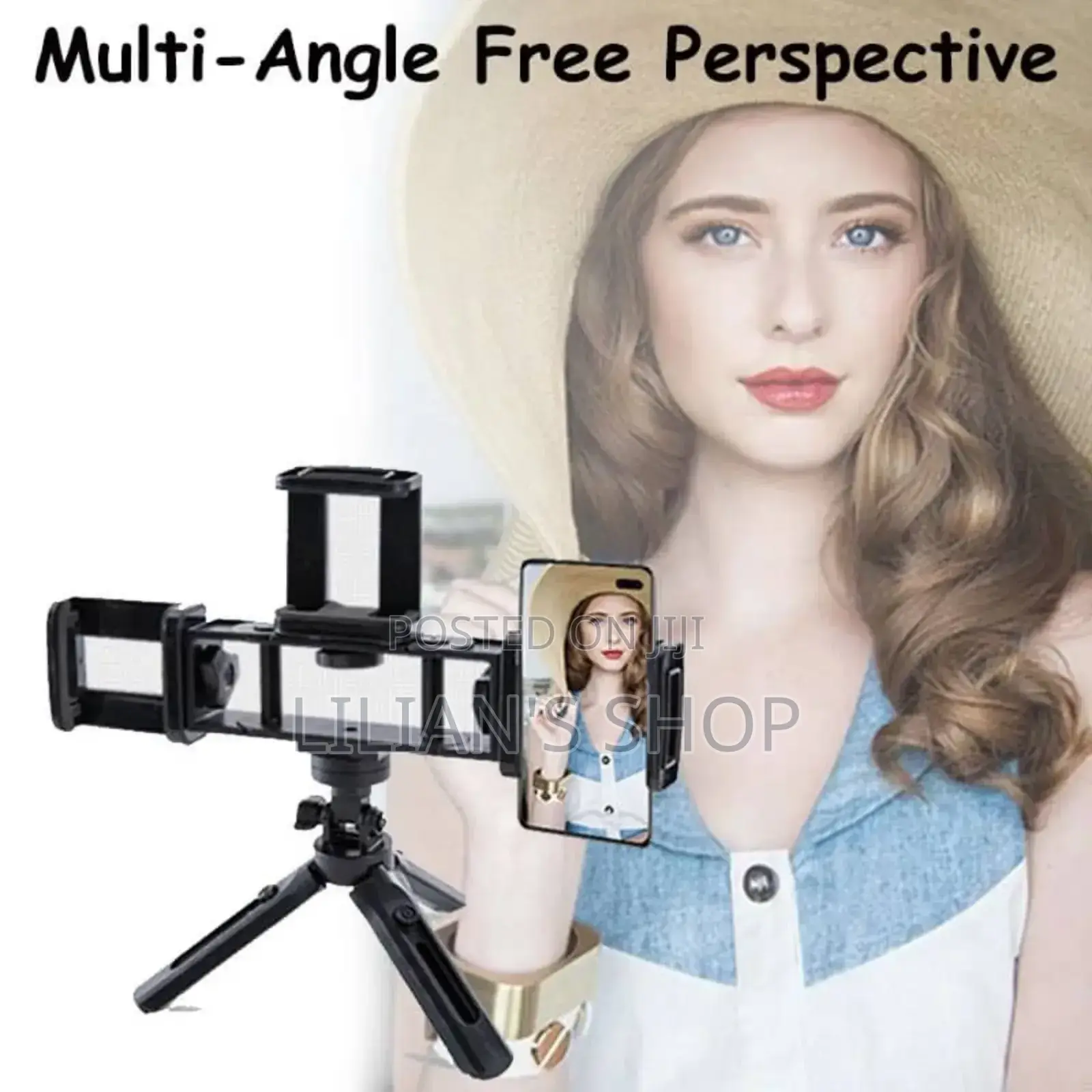 3 in 1 Tripod Adjustable Photography With 3 Phone Holder