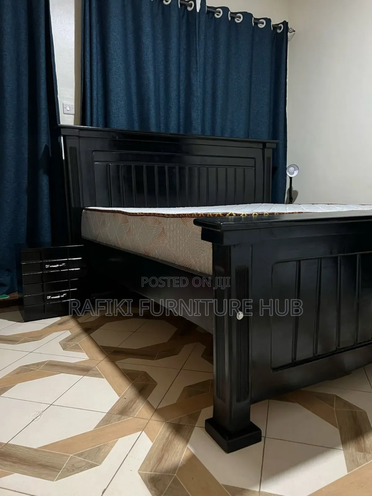 6by6 Wooden Bed Black Color