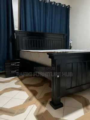 6by6 Wooden Bed Black Color