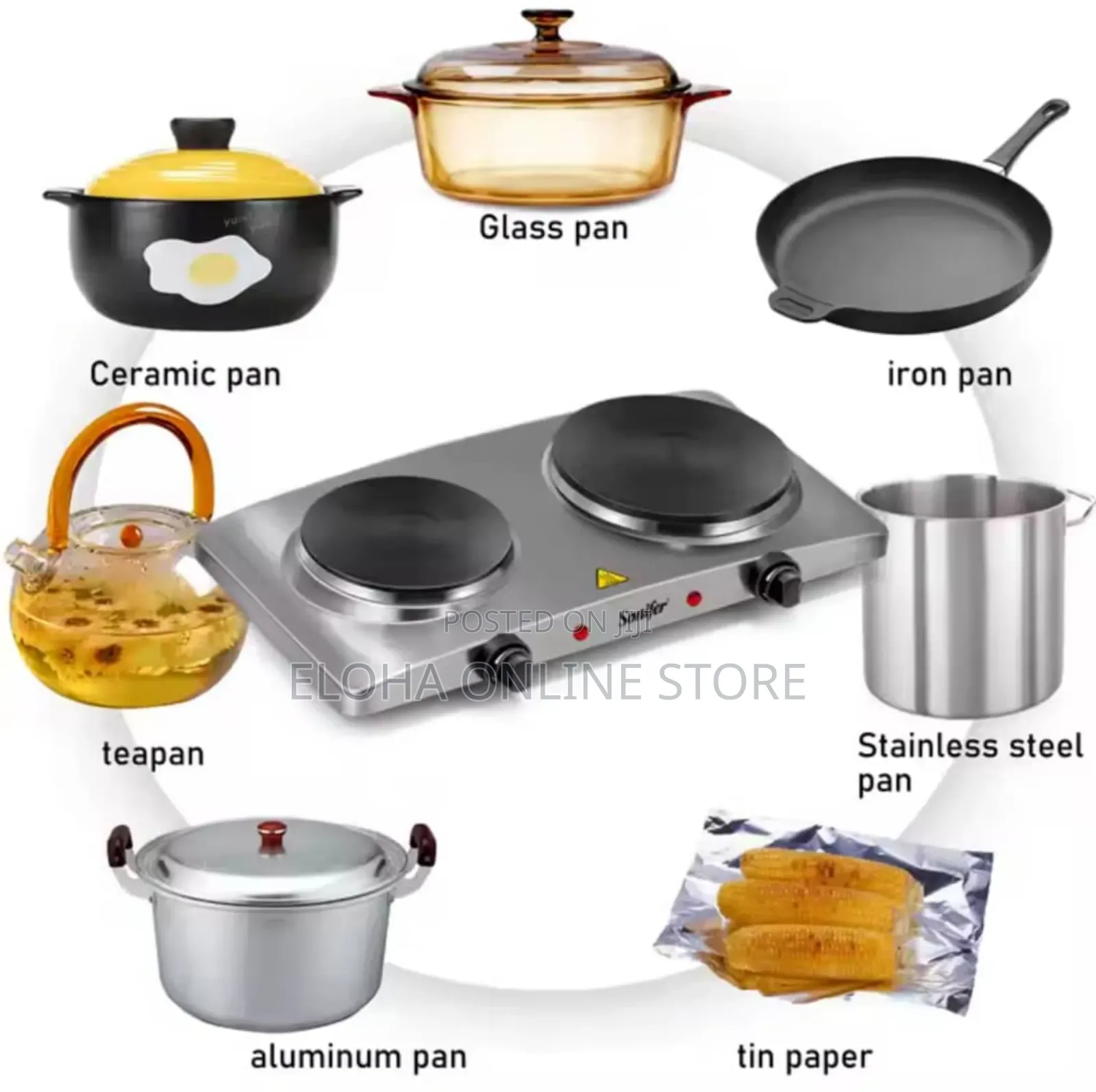 Sonifer Sf-3049 1000w/1500w Double Burner Electric Hotplate