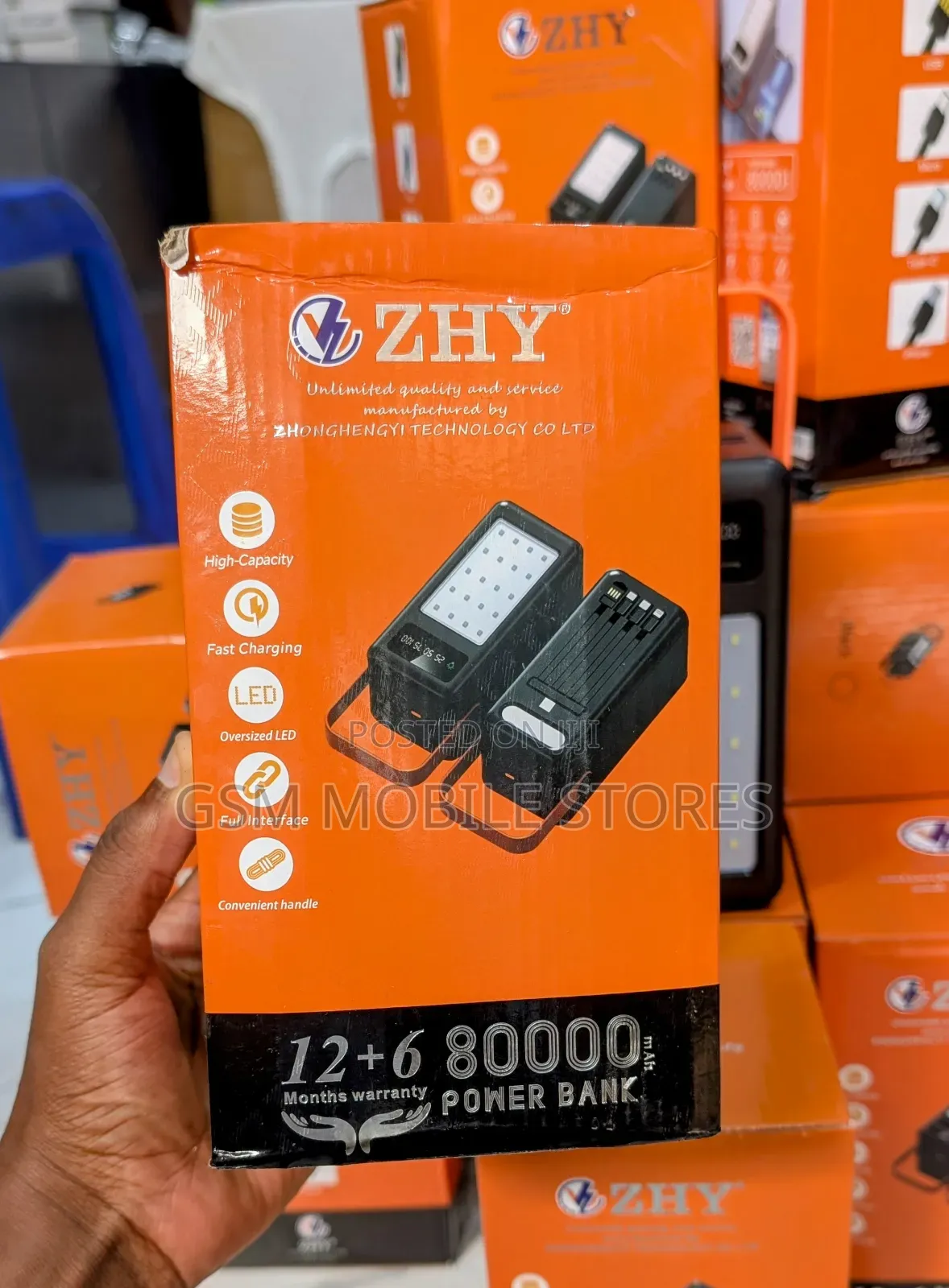 Zhy 80000mah High Capacity Fast Charging 22.5w Powerbank