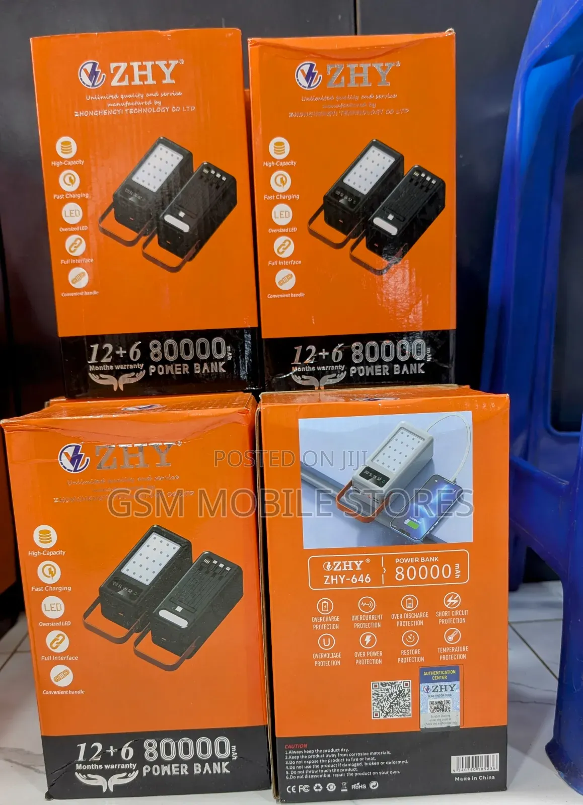Zhy 80000mah High Capacity Fast Charging 22.5w Powerbank