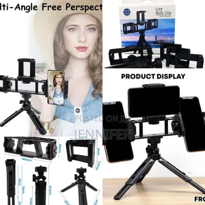 3 in 1 Tripod Adjustable Photography With 3 Phone Holder