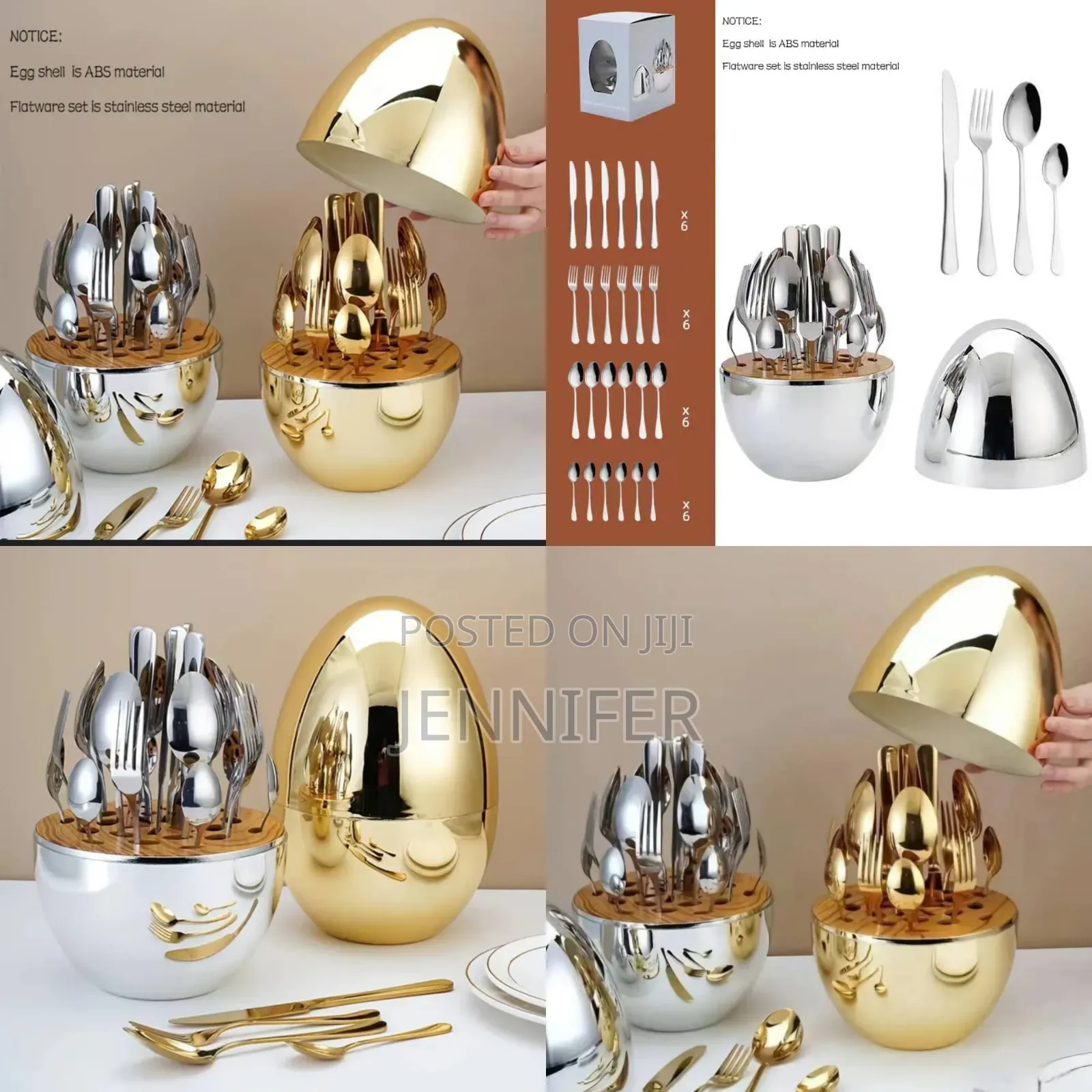 24pcs Golden/Sliver Shaped Stainless Stee Lcutlery Holder