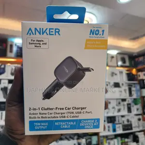 75w Anker 2 in 1 Clutter Free Car Charger
