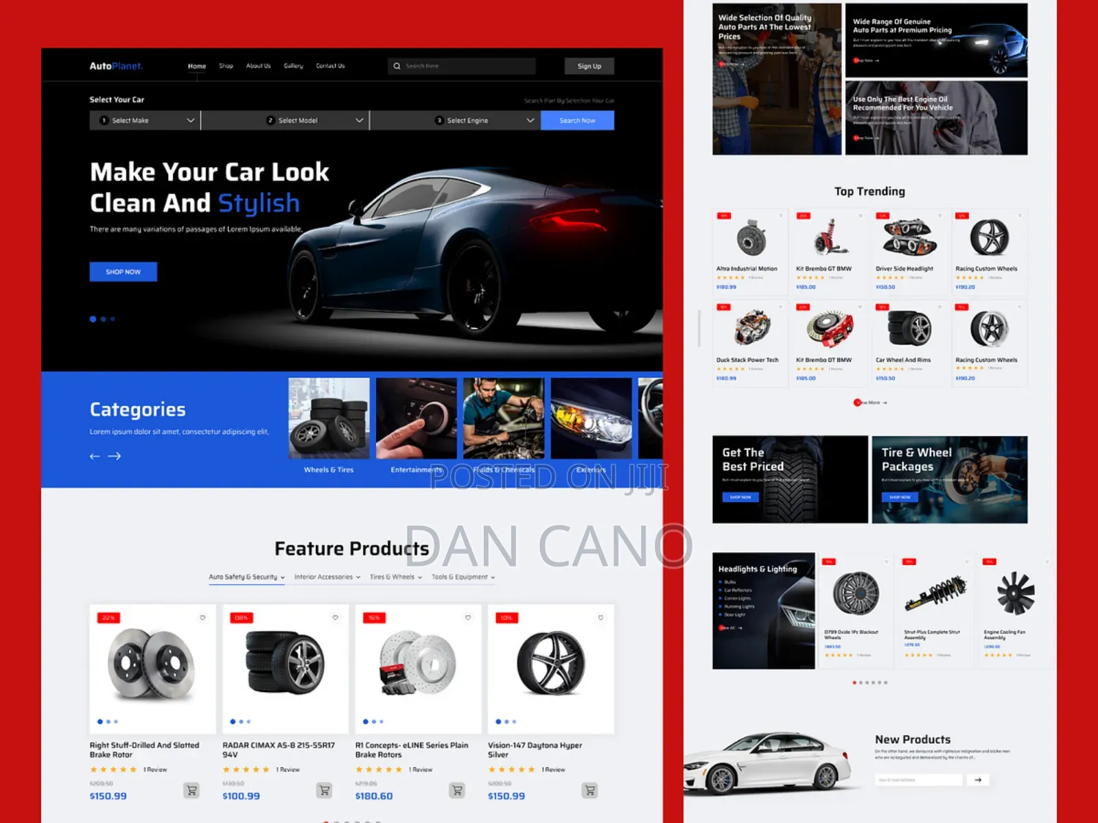 Car Spare Parts Web Design With Web Hosting