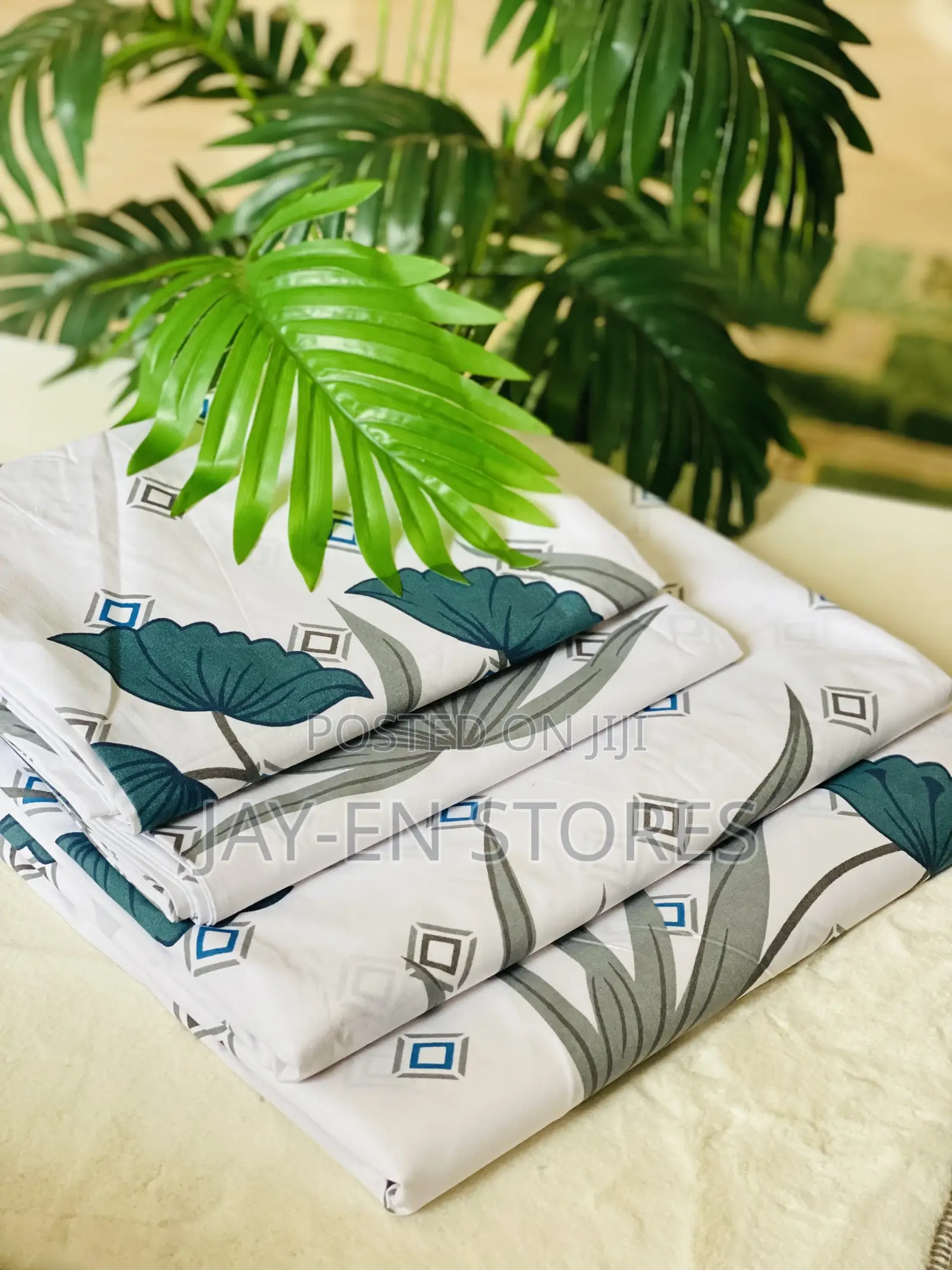 Heavy Cotton Floral Bluegreen Bedsheets