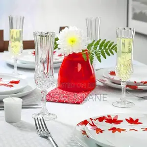 6pcs Crystal Clear Diamond Cut Wine Glasses