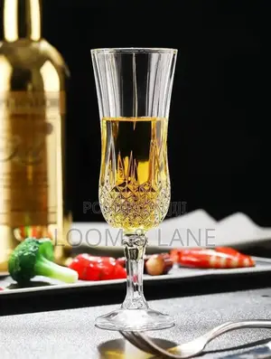 6pcs Crystal Clear Diamond Cut Wine Glasses