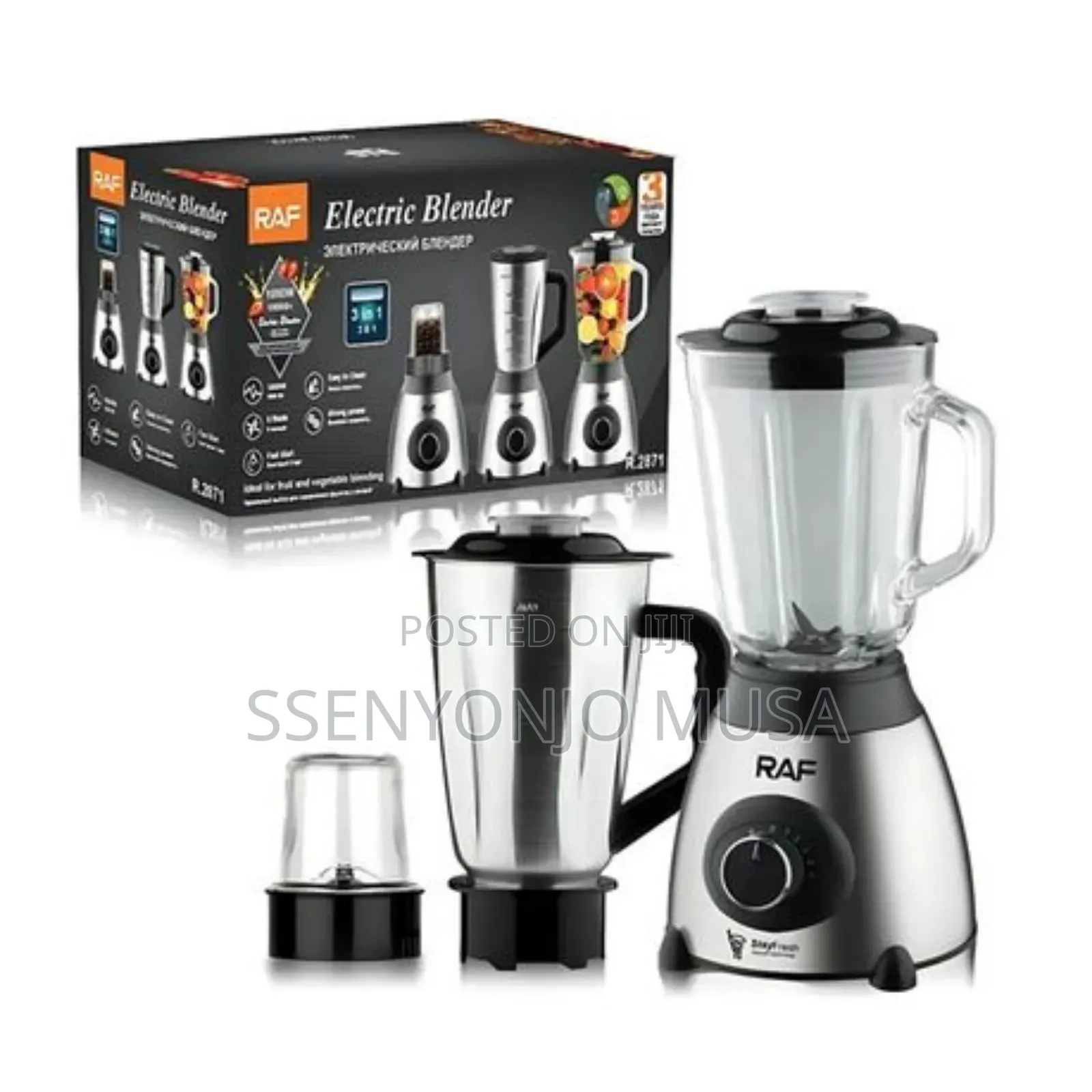 Raf 3-in-1 Electric Blender - R.2871, 1000w, Durable
