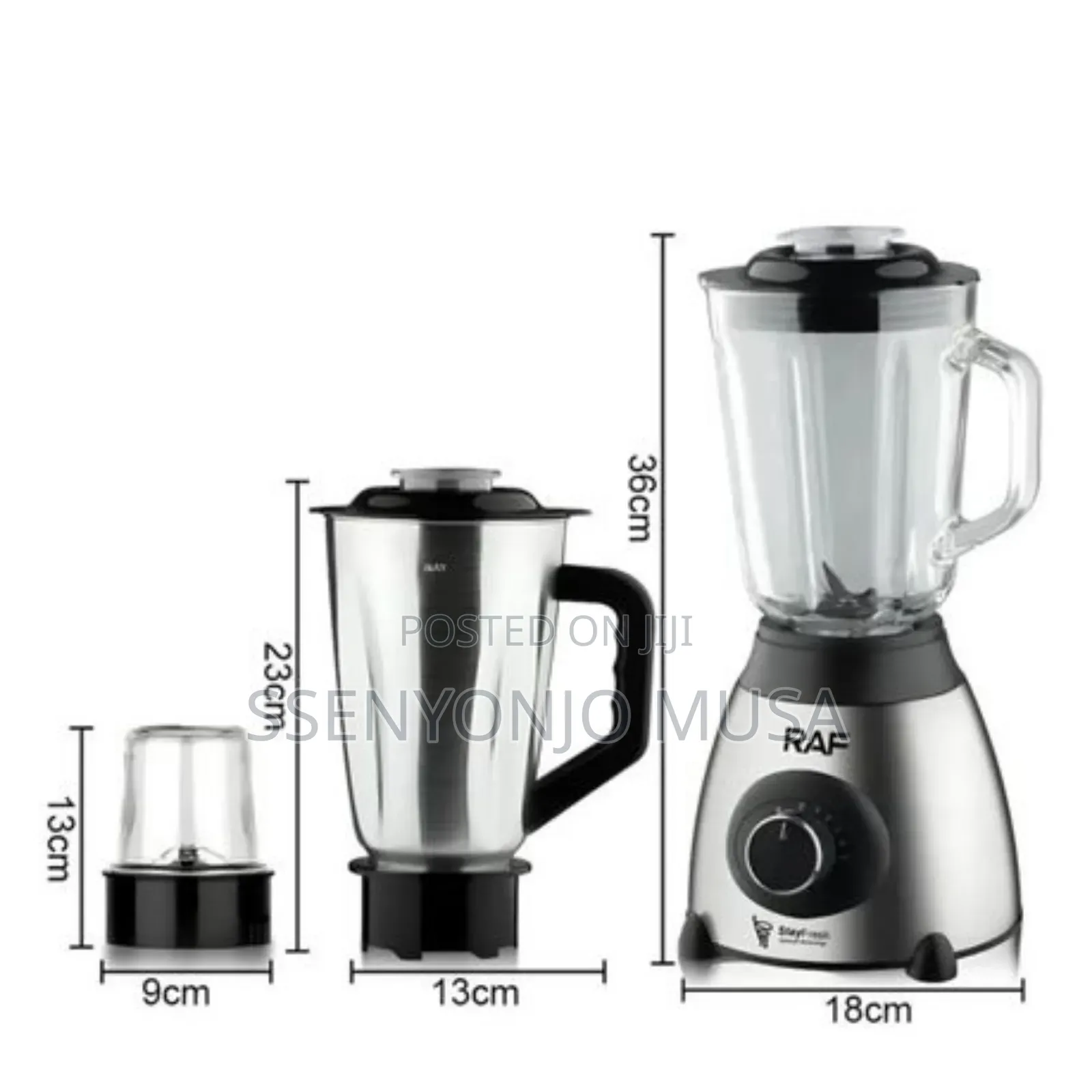 Raf 3-in-1 Electric Blender - R.2871, 1000w, Durable