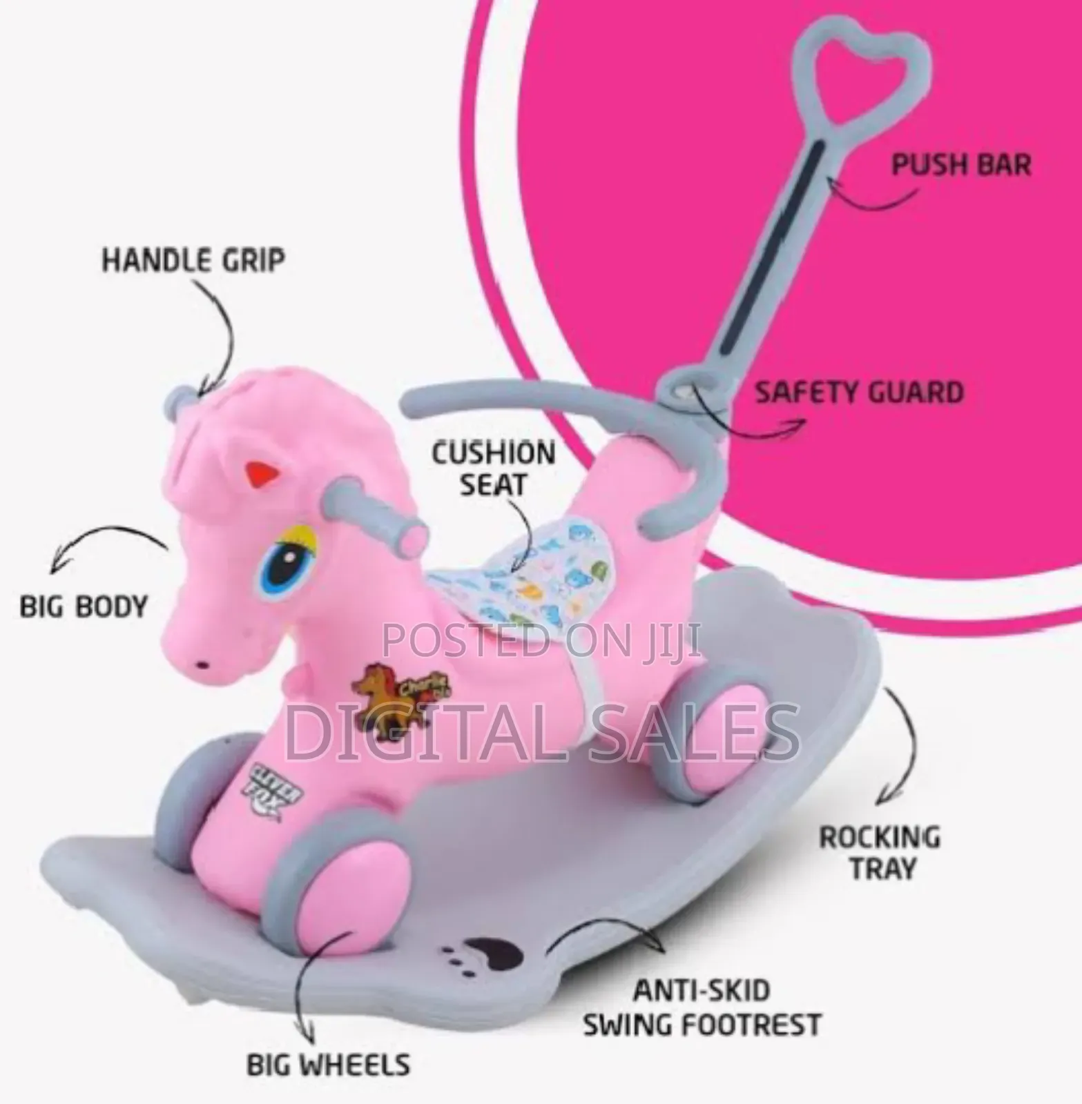 2 In1 Kids Horse Stroller Rocking Chair