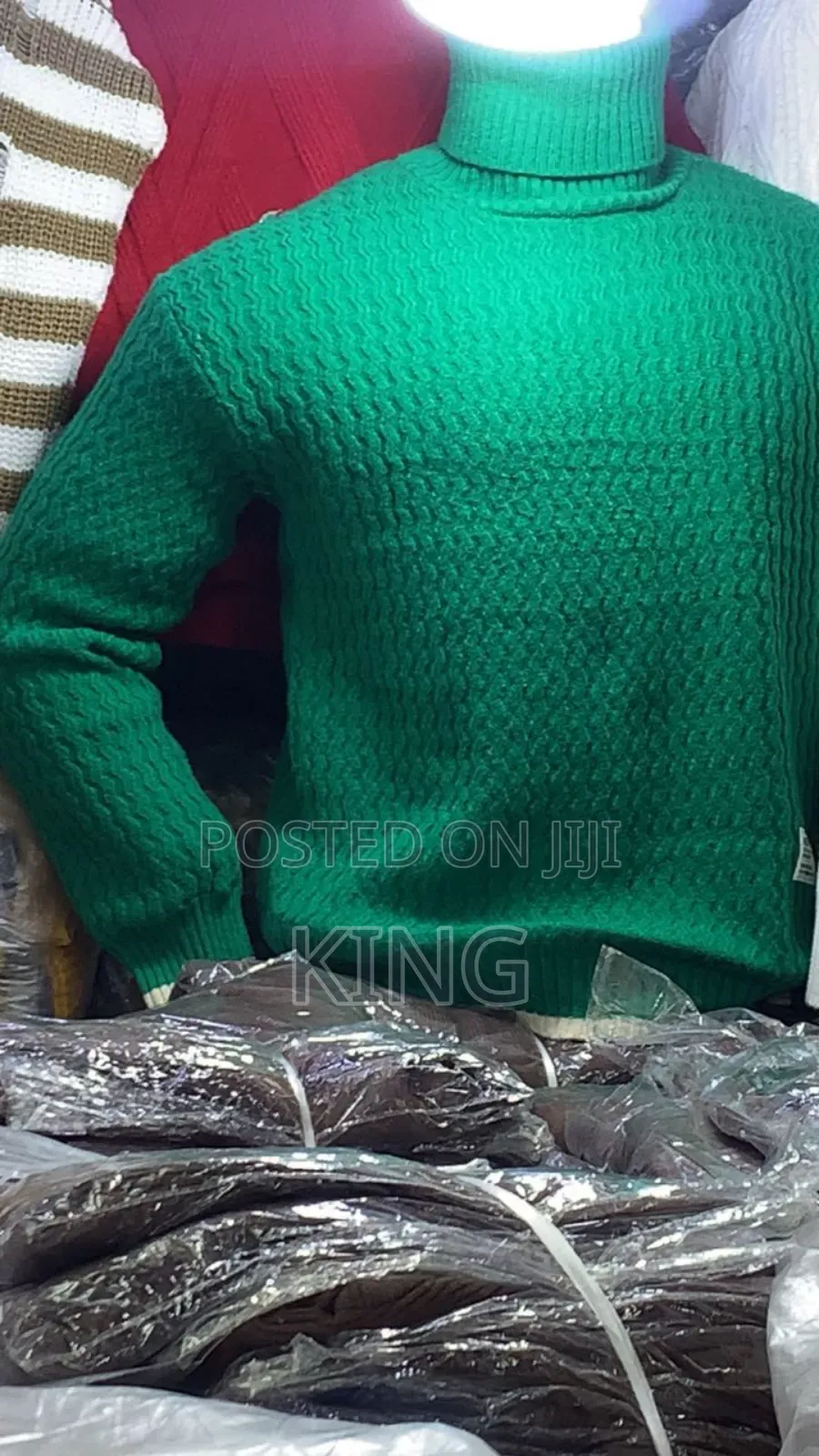 Green Thick Pull Neck Sweater