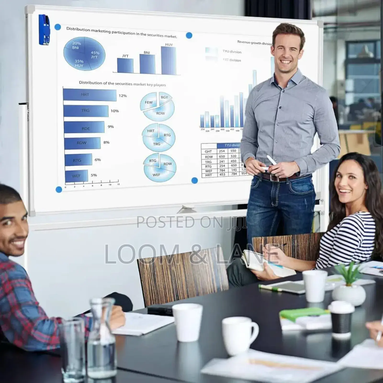 90cm by 150cm Whiteboard With Adjustable Stand