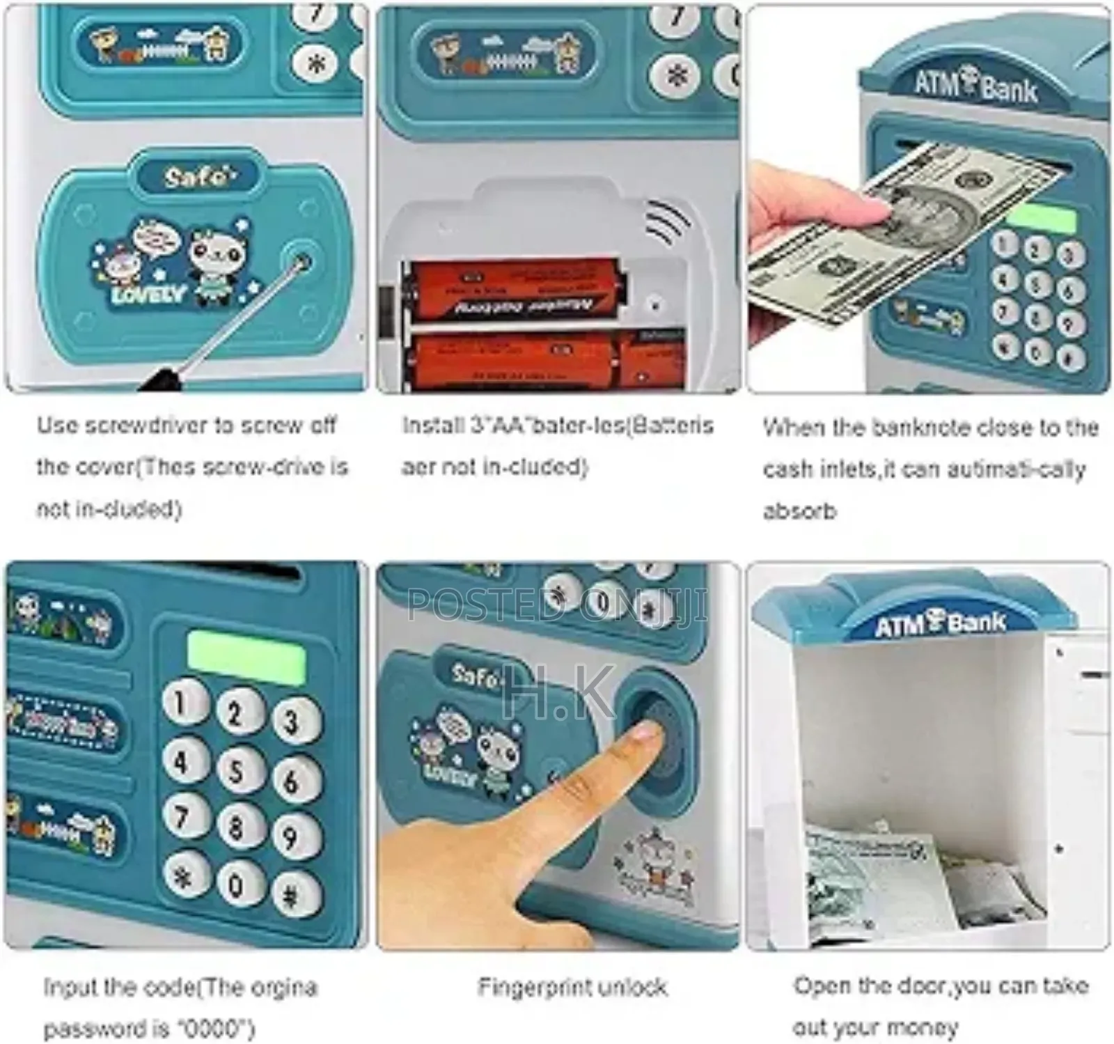 Lovely Safe Saving Box Fingerprint Piggy Bank