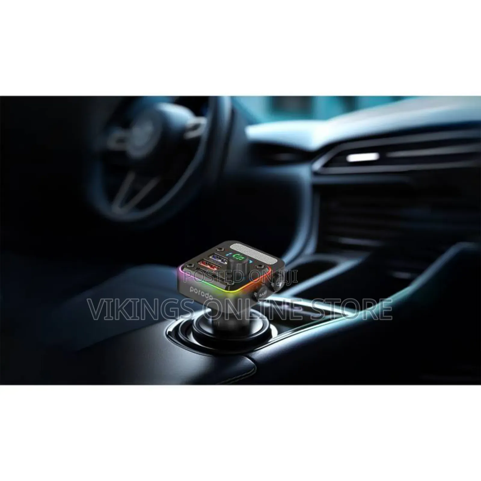 Porodo 3-in-1 Fm Car Charger With 36w Power Delivery - Black