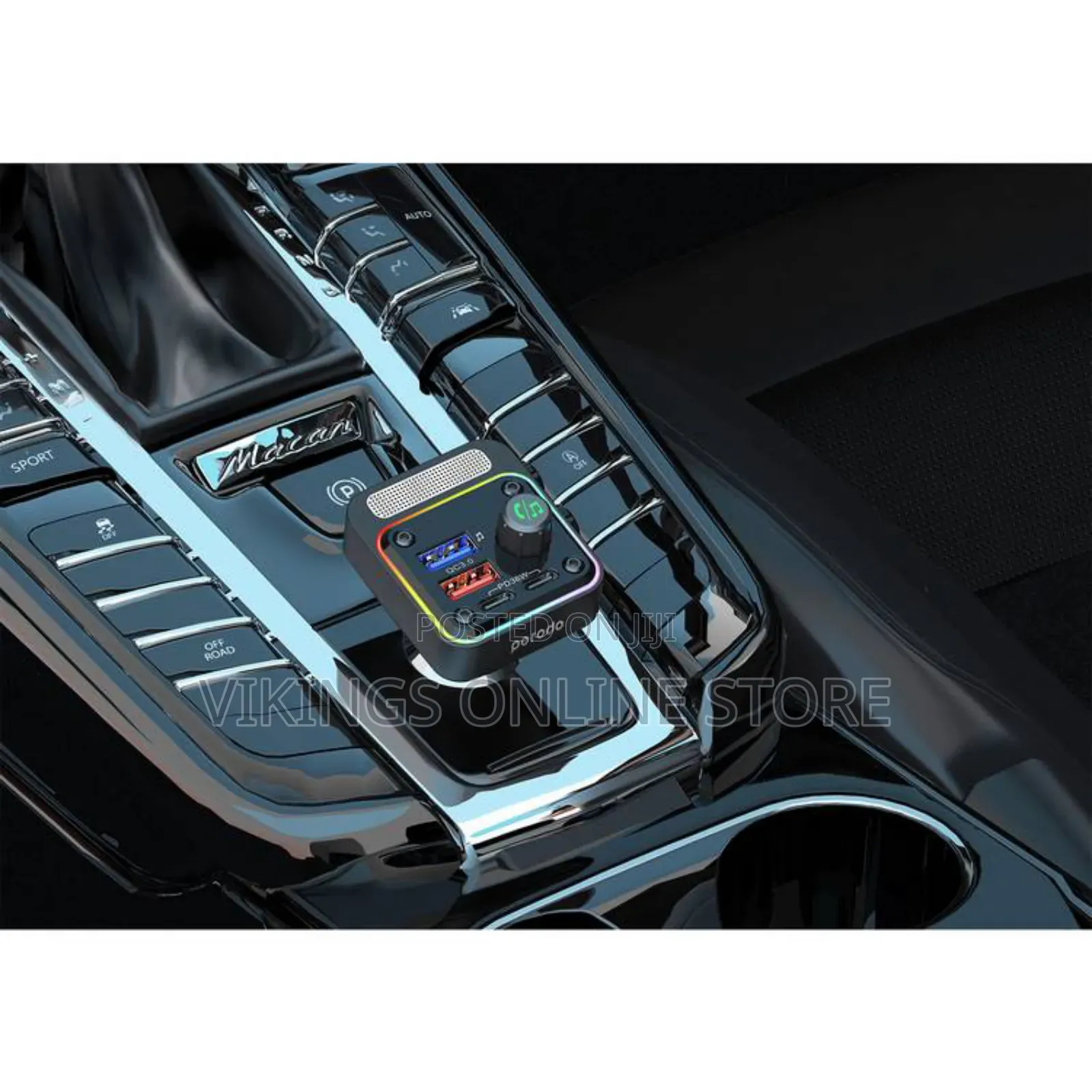 Porodo 3-in-1 Fm Car Charger With 36w Power Delivery - Black