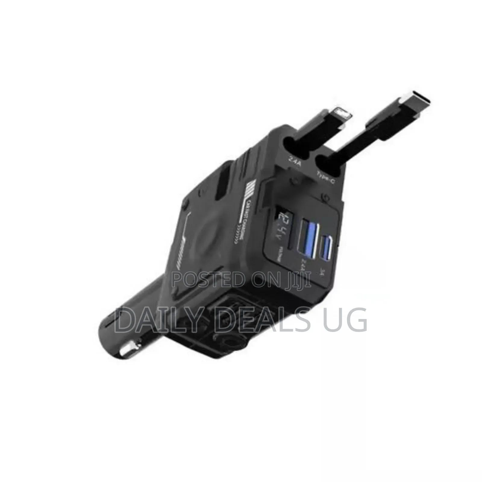 Porodo 66w Car Charger Lightning Type-C - Black