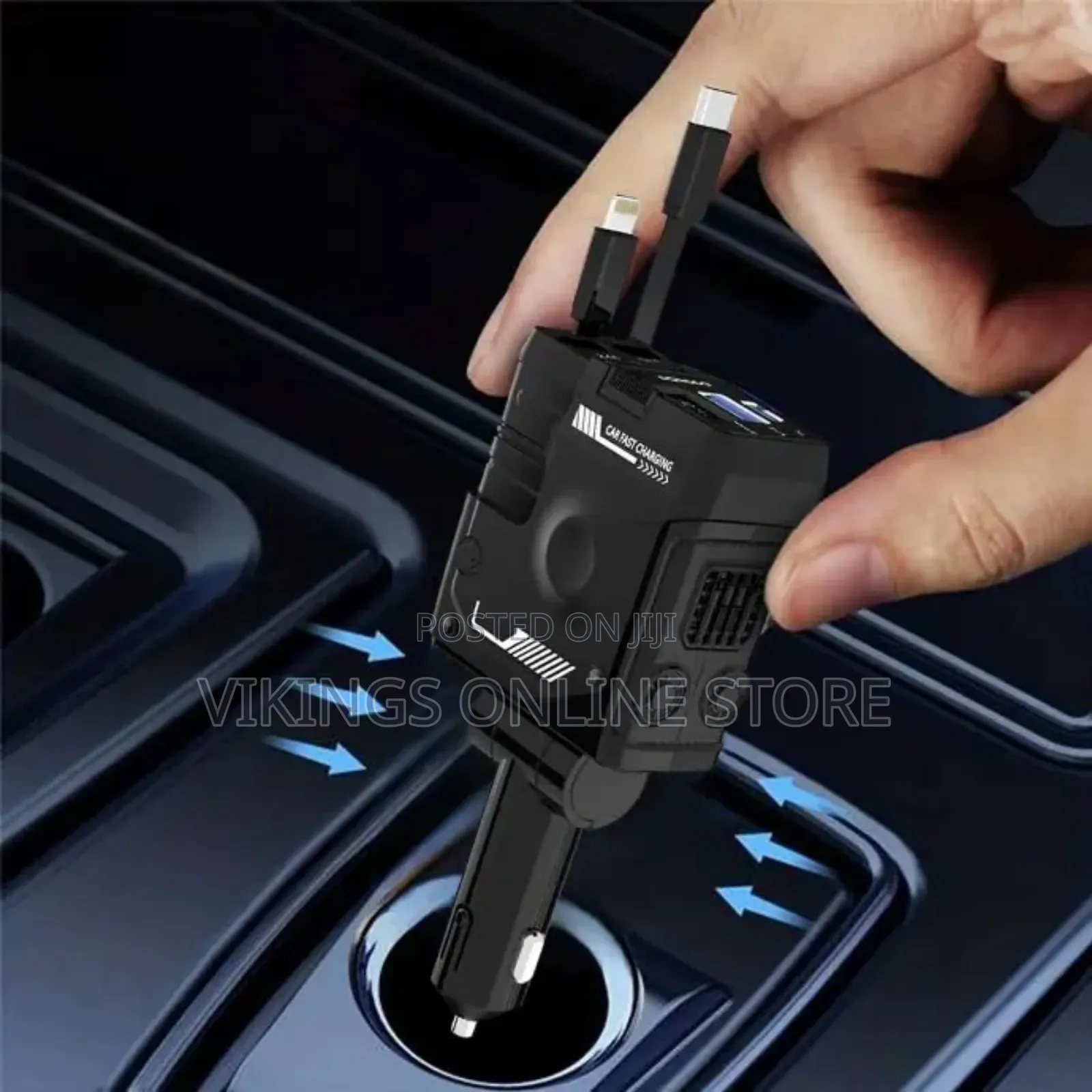 Porodo 66w Car Charger Lightning Type -C Wire