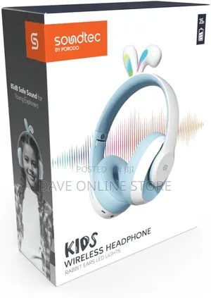 Porodo Soundtec Kids Wireless Headphone Rabbit Ears Lights