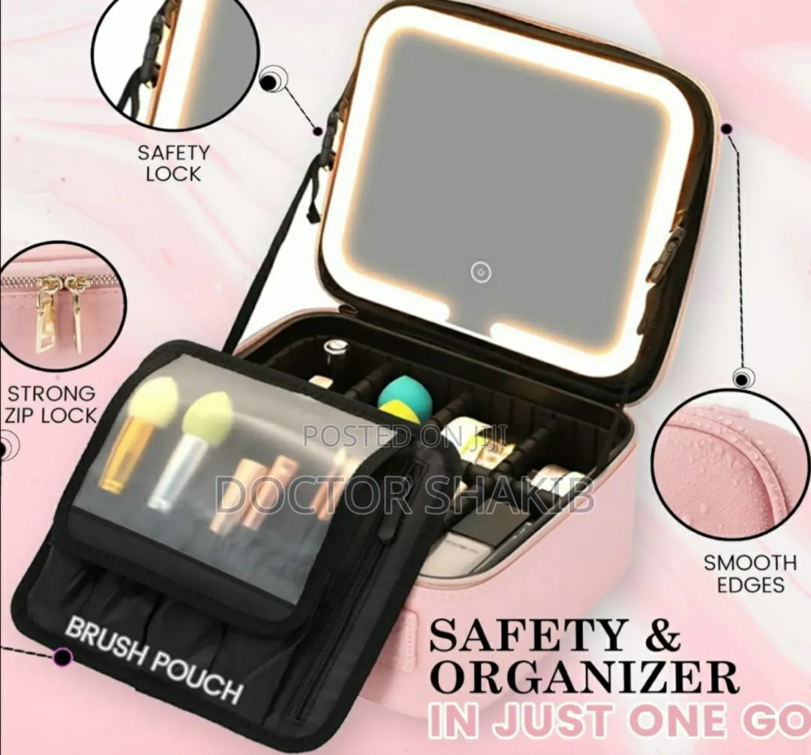 New Travel Make Up Organizer Bag With Led Light