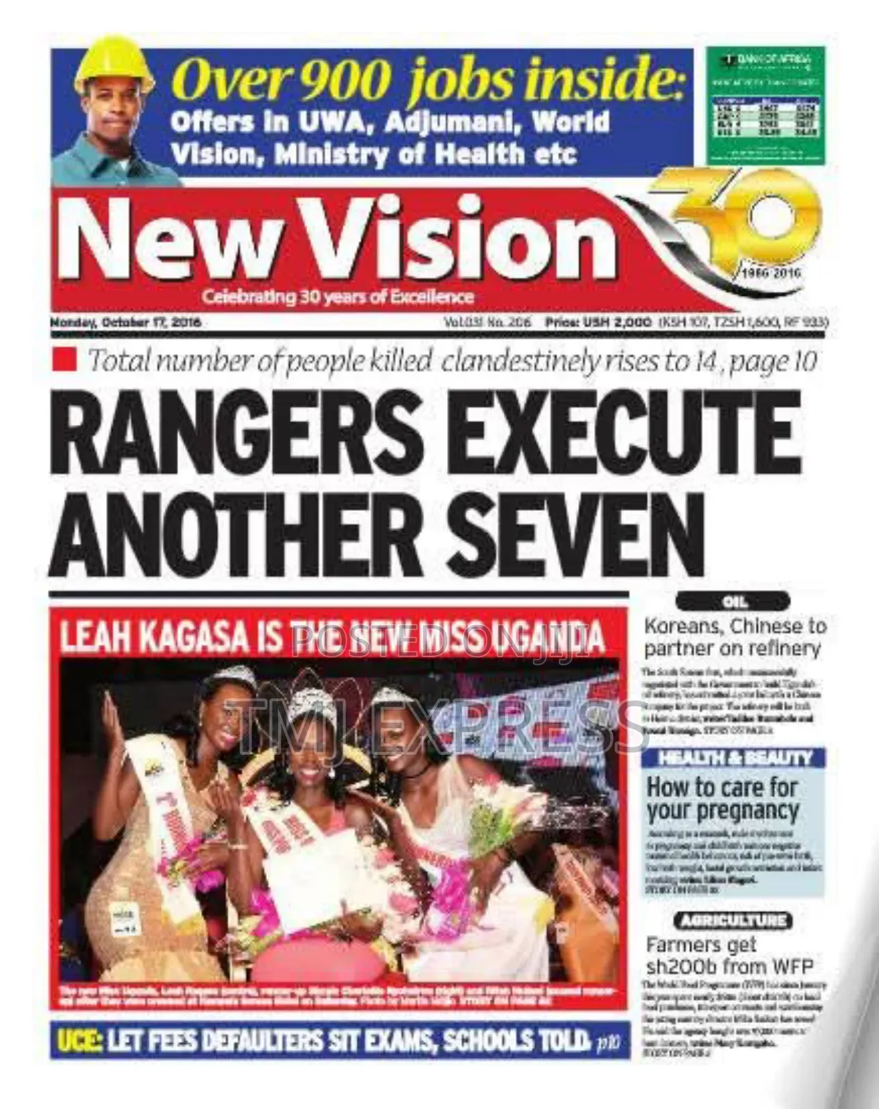 Old Dates Newspapers ,New Vision,Daily Monitor, Bukedde
